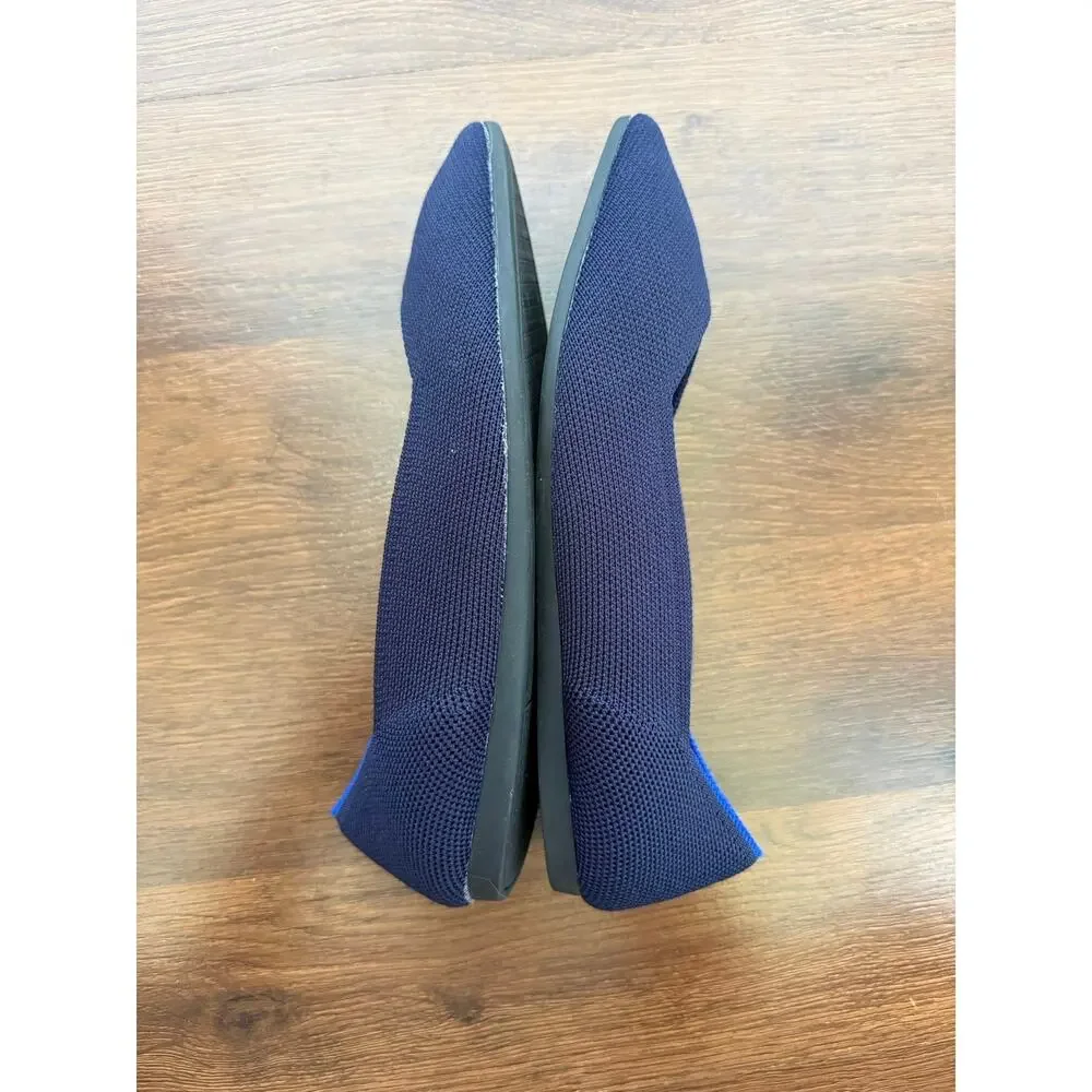 Rothy’s The Point Toe Navy Blue Ballet Flats Sz 7 Washable Work Office Career